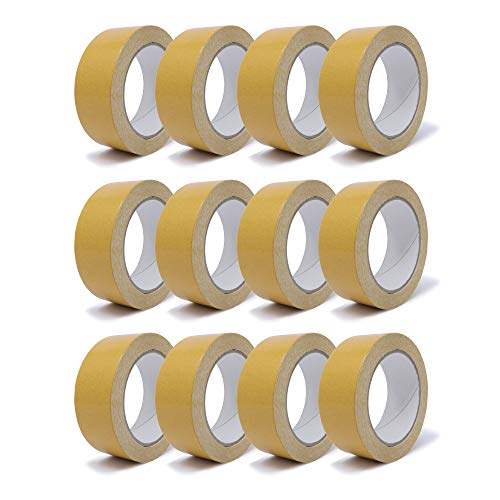 gws 12 Rollen Doppelseitiges Verlegeband, Starke Haftung für Teppich & PVC Profi-Qualität, je Rolle 25 m x 38 mm von gws