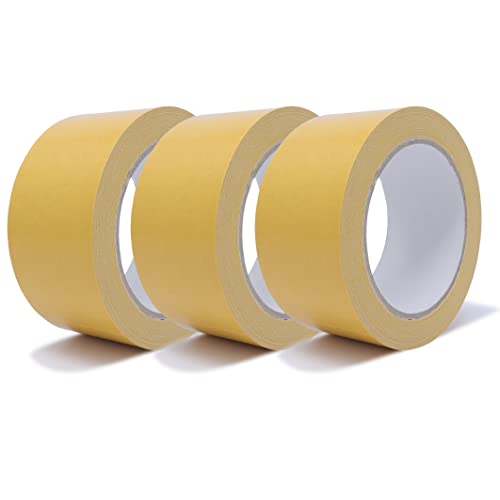 gws 3 Rollen Doppelseitiges Verlegeband, Stark klebend für Teppich und PVC, Profi-Qualität, je Rolle 25 m x 50 mm von gws
