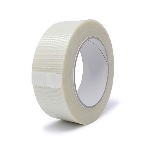 gws Filament-Klebeband, extra starkes Packband in Profi-Qualität, Gewebeband in Längsrichtung glasfaserverstärkt, Dicke: 120 μm (1 Rolle 38 mm, Kreuzverstärkt) von gws