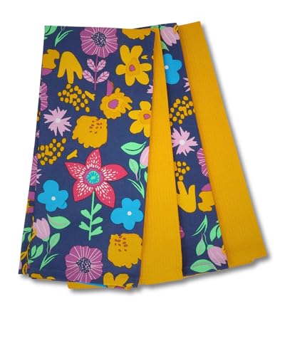 gws Geschirrtücher 4er Set Blume-Safran 45 x 70 cm 100 Prozent Baumwolle Oeko-TEX Standard 100 saugfähig langlebig von gws