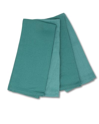 gws Geschirrtücher 4er Set Petrol 45 x 70 cm 100 Prozent Baumwolle Oeko-TEX Standard 100 saugfähig langlebig von gws