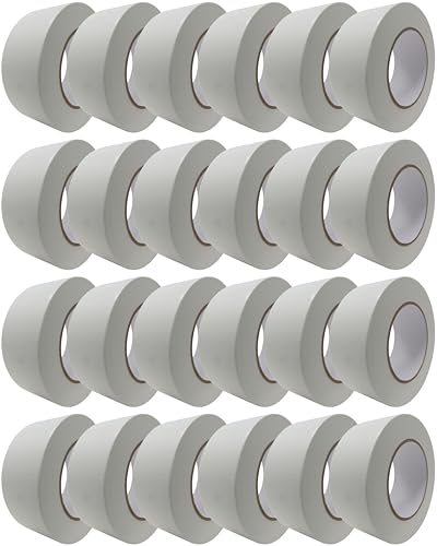 gws Gewebe-Klebeband 24 Rollen, Synthesekautschuk-Panzer-Duct-Tape, von Hand reißbar, 27 Mesh-Gewebe, Gewebeklebeband zur vielseitigen Anwendung 50 m x 48 mm, Weiß von gws
