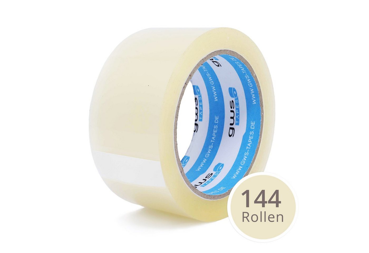 gws Klebeband gws 42820 Packband PP leise abrollend 66 m x 50 mm leise abrollend (Packband, 144-St., farblos, braun) PP-Film (BOPP)-Träger, Acrylat-Kleber, geräuscharm von gws