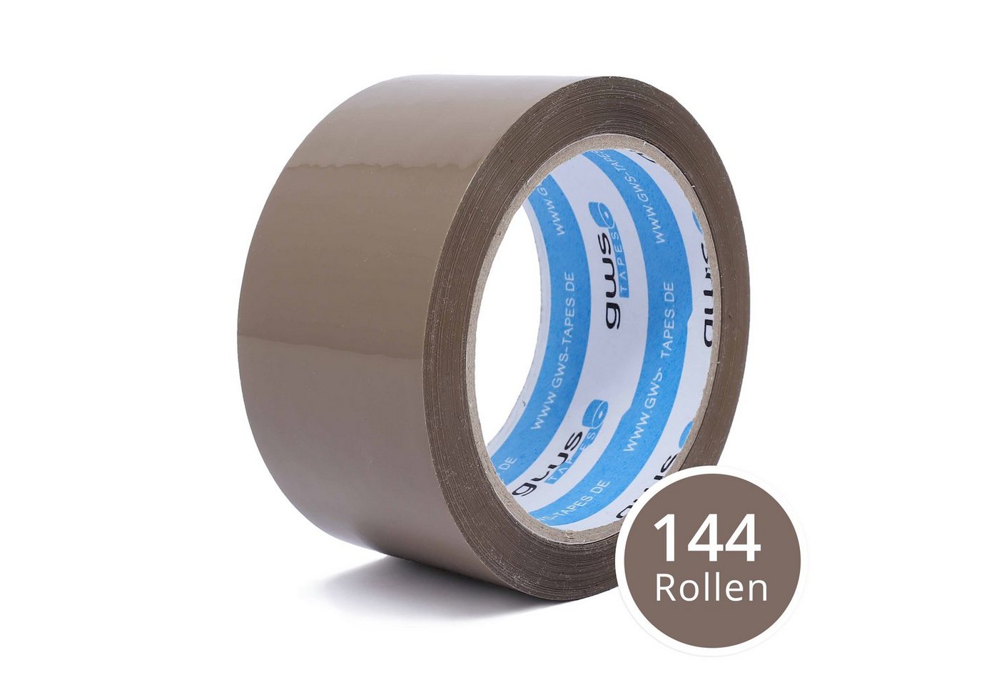 gws Klebeband gws 42820 Packband PP leise abrollend 66 m x 50 mm leise abrollend (Packband, 144-St., farblos, braun) PP-Film (BOPP)-Träger, Acrylat-Kleber, geräuscharm von gws