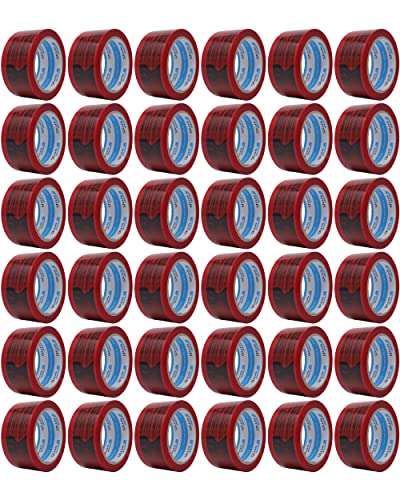 gws Paketband Bruchgefahr! 36 Rollen Rot PP leise | Verpackungsklebeband Profi-Qualität | Hinweisband 50 mm x 66 m von gws