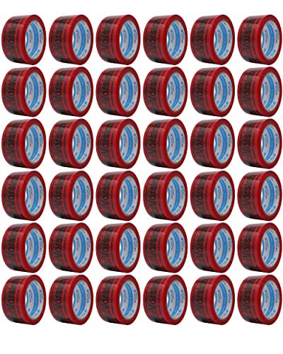 gws Paketband Vorsicht Glas Rot 36 Rollen PP leise | Verpackungsklebeband Profi-Qualität | Hinweisband deutsch und englisch | 50 mm x 66 m von gws
