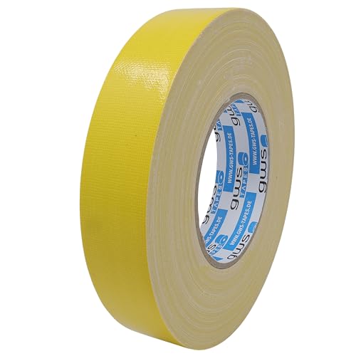 gws Premium Gewebeband, Panzertape mit exzellenter Klebkraft, UV-beständig, wasserfestes Packatape, 80 Mesh-Gewebe, Gewebeklebeband zur vielseitigen Anwendung (1, gelb, 50 m x 38 mm) von gws