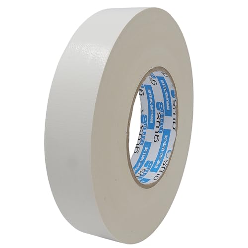 gws Premium Gewebeband, Panzertape mit exzellenter Klebkraft, UV-beständig, wasserfestes Packatape, 80 Mesh-Gewebe, Gewebeklebeband zur vielseitigen Anwendung (1, weiss, 50 m x 30 mm) von gws