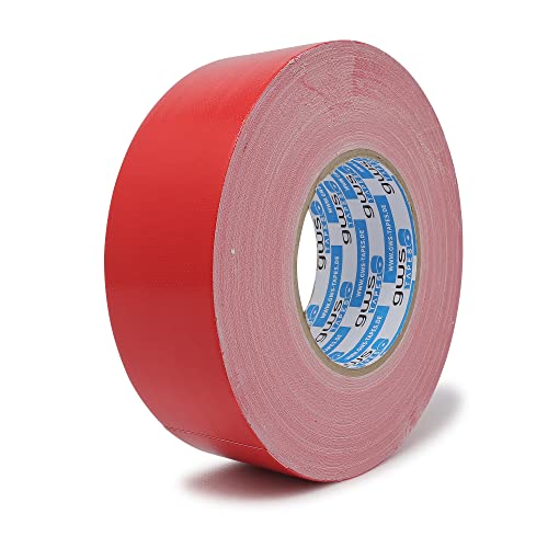 gws Premium Gewebeband, Panzertape mit exzellenter Klebkraft, UV-beständig, wasserfestes Packatape, 80 Mesh-Gewebe, Gewebeklebeband zur vielseitigen Anwendung (1, rot, 50 m x 50 mm) von gws