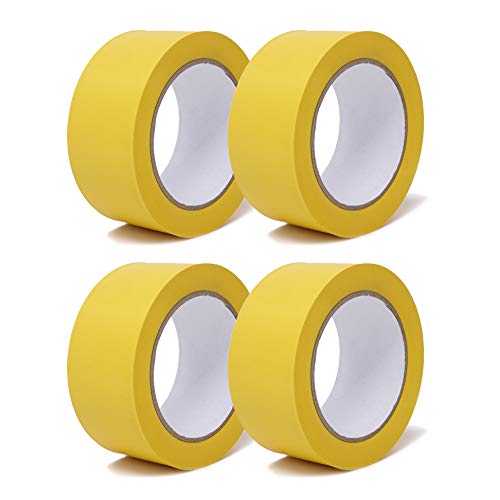 gws Putzband PVC gerippt gelb 4 Rollen Abklebeband von Hand reißbar Maler-Schutzband in Profi-Qualität versch. Farben & Breiten Länge: 33 m x 50 mm breit von gws