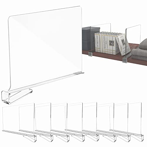 gxwcyi 8 Stück Transparente Regaltrenner Kleiderschrank,30x20cm Shelf Divider Acryl, Multifunktionaler Schrank Regal Trenner, für Schlafzimmer, Aufbewahrung von gxwcyi