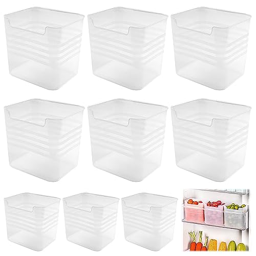 9-Teiliges Set kühlschrank Organizer Set, Senkrecht Fridge Organizer, Organizer Kühlschrank Halbtransparent, Geeignet für Kühlschrank, Küche, kleine Snacks, Kleine Gegenstände Lagerung von gxwcyi