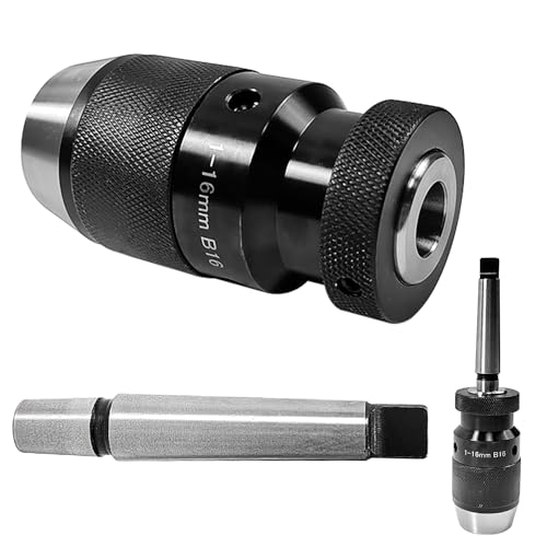 Schnellspannbohrfutter B16 Bohrfutter 1-16 Mm Mit Mk2 Kegeldorn PräZisionsbohrfutter FüR Drehmaschine Bohrmaschine Mk2, Bohrfutter Adapter, Chuck von gxwcyi