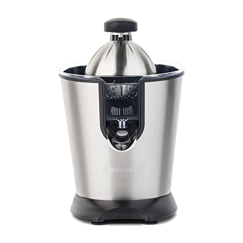 H.Koenig Elektrische Zitruspresse AGR80 BPA-frei, Orangen-, Zitronen-, Grapefruitsaft, Schnell, Automatisch, Leise, Leistungsstark, 160 W, Tropfstopp, Spülmaschinengeeignet, Silber, 160W H.Koenig Elektrische Zitruspresse AGR80 BPA-frei, Orangen-, Zitronen-, Grapefruitsaft, Schnell, Automatisch, Leise, Leistungsstark, 160 W, Tropfstopp, Spülmaschinengeeignet, Silber, 160W von H.Koenig