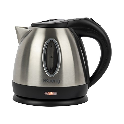 H.Koenig Wasserkocher BO12 1,2L Edelstahl kompakt und praktisch 1630 W, Messbecher mit sichtbarem Wasserstand, Schneller Kocher, Waschbar, Kontrollleuchte, 360° Sockel H.Koenig Wasserkocher BO12 1,2L Edelstahl kompakt und praktisch 1630 W, Messbecher mit sichtbarem Wasserstand, Schneller Kocher, Waschbar, Kontrollleuchte, 360° Sockel von H.Koenig