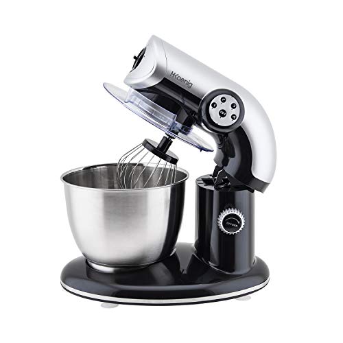 H.Koenig KM80 Küchenmaschine / 5 L Schüssel aus Edelstahl / bis zu 2kg Teig / 3 Aufsätze / 1000 W / 4 Geschwindigkeitsstufen / schwarz H.Koenig KM80 Küchenmaschine / 5 L Schüssel aus Edelstahl / bis zu 2kg Teig / 3 Aufsätze / 1000 W / 4 Geschwindigkeitsstufen / schwarz von H.Koenig