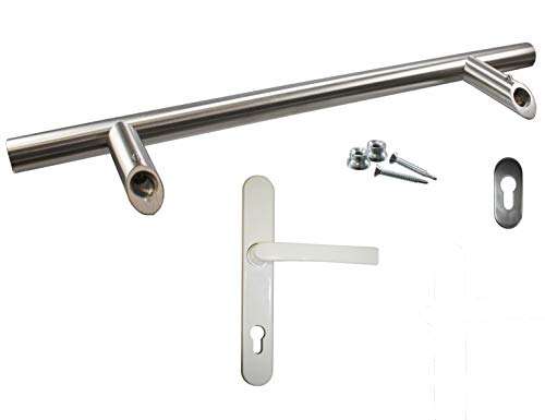 Stoßgriff Edelstahl/Innendrücker Aluminum Set, inkl. Schrauben, Schutzrosette 400 mm (1 ST) von heicko