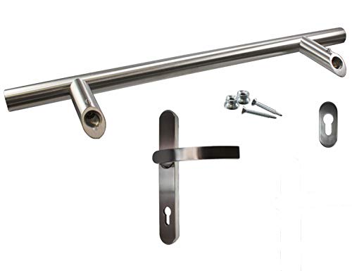 h Stoßgriff/Innendrücker Set Edelstahl, inkl. Schrauben, Schutzrosette 320 mm (1 ST) von heicko