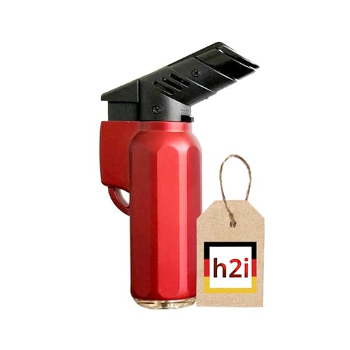 h2i Gasbrenner Feuerzeug Rot | Nachfüllbar & sturmfest | Ergonomisches Design | Starke Turbo-Flamme | Ideal für Küche, Outdoor & Grill h2i Gasbrenner Feuerzeug Rot | Nachfüllbar & sturmfest | Ergonomisches Design | Starke Turbo-Flamme | Ideal für Küche, Outdoor & Grill von h2i