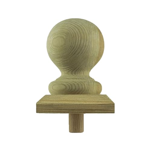 h2i Pfostenkappe Kugel | Holz imprägniert | 100 x 100 mm | 1 Stück | Eckige Abdeckkappe für Garten Holzpfosten Pfostenträger & Zaunpfosten Pyramide & Kugel | Wetterschutz für Holz-Balken & Pfosten h2i Pfostenkappe Kugel | Holz imprägniert | 100 x 100 mm | 1 Stück | Eckige Abdeckkappe für Garten Holzpfosten Pfostenträger & Zaunpfosten Pyramide & Kugel | Wetterschutz für Holz-Balken & Pfosten von h2i