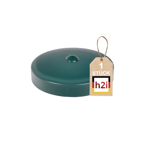 h2i Pfostenkappe | Kunststoff Grün | Ø 101 mm | 1 Stk. | Runde Abdeckkappe für Garten Holzpfosten Pfostenträger & Zaunpfosten in Pyramidenform | Wetterschutz für Holz-Balken & Pfosten von h2i