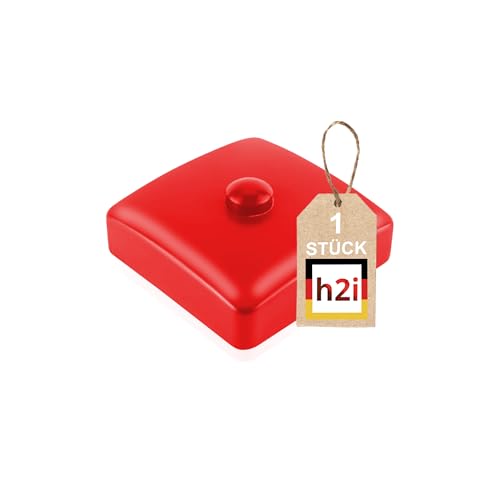 h2i Pfostenkappe | Kunststoff Rot | 91 x 91 mm | 1 Stück |Eckige Abdeckkappe für Garten Holzpfosten Pfostenträger & Zaunpfosten in Pyramidenform | Witterungsschutz für Holz-Balken & Pfosten von h2i