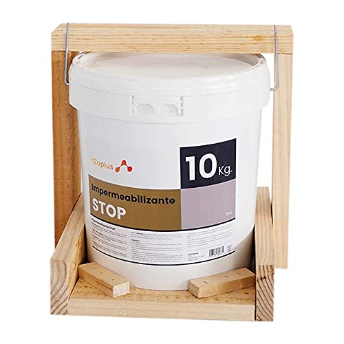 h2oplus Wasserdichte Beschichtung STOP 10Kg Grau · Elastische Imprägnierfarbe für Terassen, Balkone · Abdichtung Wasserdicht Aussen · Elastische Imprägnierfarbe für Außenanwendung von h2oplus