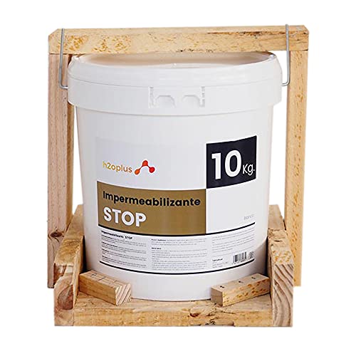 h2oplus Wasserdichte Beschichtung STOP 10Kg Weiß · Elastische Imprägnierfarbe für Terassen, Balkone · Abdichtung Wasserdicht Aussen · Elastische Imprägnierfarbe für Außenanwendung von h2oplus