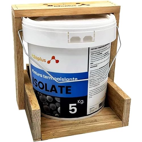 h2oplus Isolate Thermoisolierfarbe, weiß, 5 kg, Schutz gegen Feuchtigkeit und Wärmeisolierung, ideal für den Innen- und Außenbereich, weiße Farbe, Anti-Schimmel und Kondensation von h2oplus