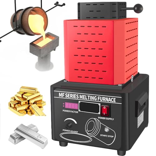 1600 °C/2902 ℉ Intermediate Frequency Gold Melting Furnace, With 1/2/3KG Graphite Crucible, Fast Melting Gold and Silver Copper Iron Aluminium,Water Circulation Crucible Oven Efficiency,Red-3kg 1600 °C/2902 ℉ Intermediate Frequency Gold Melting Furnace, With 1/2/3KG Graphite Crucible, Fast Melting Gold and Silver Copper Iron Aluminium,Water Circulation Crucible Oven Efficiency,Red-3kg von hKjPlvf