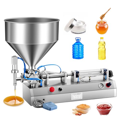 Pneumatic Liquid and Paste Filling Machine - Auto/Manual Control,5-1500ml Piston Filler Paste Dispenser with Pedal and Funnel For Juices, Milks, Alcohol, Beverages, Cosmetics, Oil, Honey,100-1000ML Pneumatic Liquid and Paste Filling Machine - Auto/Manual Control,5-1500ml Piston Filler Paste Dispenser with Pedal and Funnel For Juices, Milks, Alcohol, Beverages, Cosmetics, Oil, Honey,100-1000ML von hKjPlvf