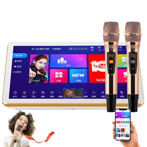 Portable Karaoke Player with Wireless Mic, 18.5 InchTouch Screen Intelligent Voice, Phone Remote & App Control, Cloud Song Download, KTV Singing Player for Home, Family, and Party Use,White-4T Portable Karaoke Player with Wireless Mic, 18.5 InchTouch Screen Intelligent Voice, Phone Remote & App Control, Cloud Song Download, KTV Singing Player for Home, Family, and Party Use,White-4T von hKjPlvf