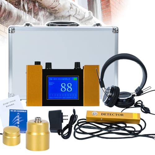 Underground Water Leak Detector for Home and Outdoor use, Water Leak geophone Sensor, Leak Detection Sensor with Digital Display & Earphone & Carrying Case, 1-4 Gear Adjustable von hKjPlvf