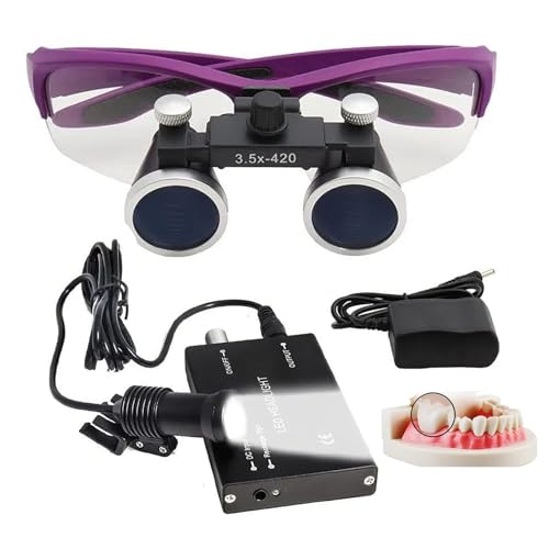 hKjPlvf 3.5X Dental Loupes Dental Magnifying Glasses Dental Lab Medical Loupes Binoculars Magnifier Surgical Magnifying Glass Loupe with 5W LED Head Light,Working Distance: 320-420mm,Purple hKjPlvf 3.5X Dental Loupes Dental Magnifying Glasses Dental Lab Medical Loupes Binoculars Magnifier Surgical Magnifying Glass Loupe with 5W LED Head Light,Working Distance: 320-420mm,Purple von hKjPlvf
