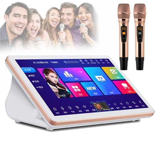hKjPlvf 5 in 1 Karaoke Machine with 2 Reverb Microphones, 18.5 Inch 4K Capacitive Touch Screen, Dual System for Karaoke, Movie Watching, Games, YouTube, Cloud Update Download Songs,White-4T hKjPlvf 5 in 1 Karaoke Machine with 2 Reverb Microphones, 18.5 Inch 4K Capacitive Touch Screen, Dual System for Karaoke, Movie Watching, Games, YouTube, Cloud Update Download Songs,White-4T von hKjPlvf