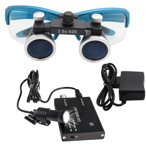 hKjPlvf Dental Surgical Loupe + 5W LED Headlight, Ultra-Lightweight Dental Loupe, Dental Magnifier with Light, 2.5X / 3.5X Portable Surgical Binocular Loupes for Professional Dentisit,Blue-3.5X hKjPlvf Dental Surgical Loupe + 5W LED Headlight, Ultra-Lightweight Dental Loupe, Dental Magnifier with Light, 2.5X / 3.5X Portable Surgical Binocular Loupes for Professional Dentisit,Blue-3.5X von hKjPlvf
