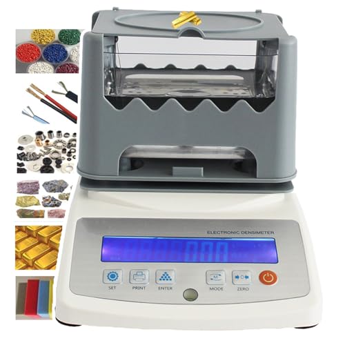 hKjPlvf Gold Purity Tester, 0.001g/cm3 High Accuracy Digital Solid Densimeter Plastic Rubber Granules Density Tester for Accurate Measurement of Gold, Silver, Platinum, and Plastics,1200A von hKjPlvf
