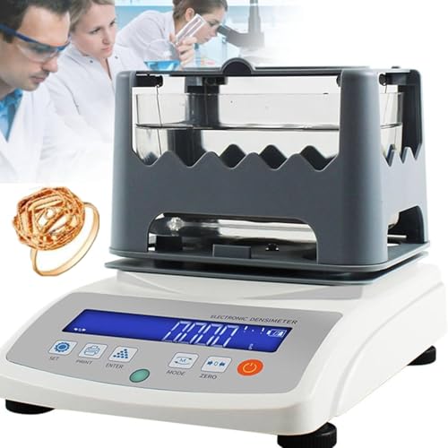 hKjPlvf Gold Purity Tester, Digital Density Meter (Maximum Weighing: 300g/600g/1200g) for Accurate Measurement of Gold, Silver, Platinum, and Plastics - 0.01g Precision Detection,1200A von hKjPlvf
