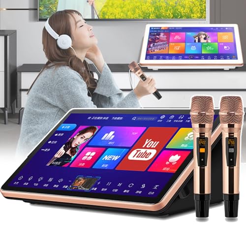 hKjPlvf Portable Karaoke Player, 18.5 Inch Touch Screen Phone Remote & App Control Karaoke Machine with 2 Reverb Wireless Mic, KTV Singing Karaoke Player for Family Bar Home Party,Black-2T hKjPlvf Portable Karaoke Player, 18.5 Inch Touch Screen Phone Remote & App Control Karaoke Machine with 2 Reverb Wireless Mic, KTV Singing Karaoke Player for Family Bar Home Party,Black-2T von hKjPlvf