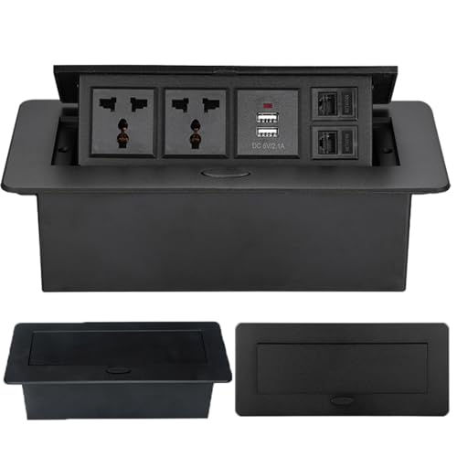 hKjPlvf Retractable Table Socket, Pop-Up Desktop Socket, 2 AC+2 USB+2 Network Multi-Functional Three-Hole Desktop Socket Aluminum Alloy Embedded Desktop Socket with 1,8M Extension Cord hKjPlvf Retractable Table Socket, Pop-Up Desktop Socket, 2 AC+2 USB+2 Network Multi-Functional Three-Hole Desktop Socket Aluminum Alloy Embedded Desktop Socket with 1,8M Extension Cord von hKjPlvf