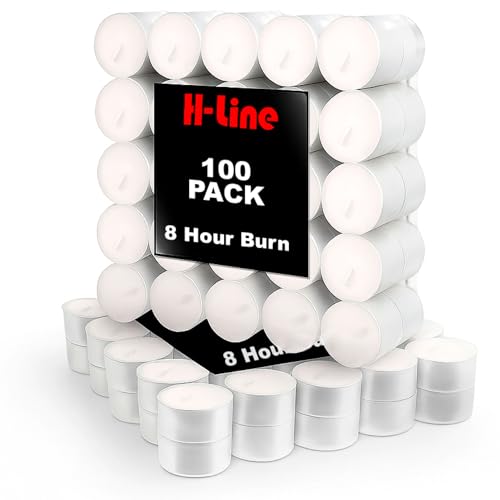 H-LINE Teelichter, bis zu 8 Stunden Brennzeit, 100 Stück H-LINE Teelichter, bis zu 8 Stunden Brennzeit, 100 Stück von H-LINE