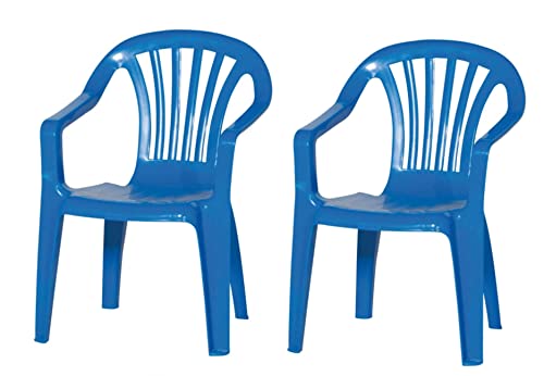 hLine Kinder Gartenstuhl Stapelsessel Sessel Stuhl für Kinder in/Out (2 Stück blau) von hLine