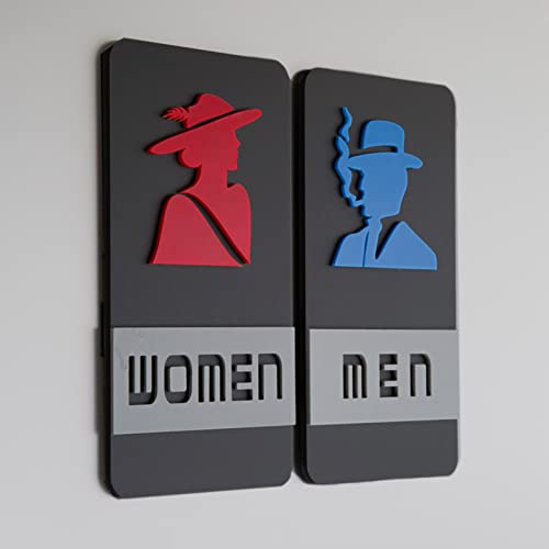 Toilettenschild, 4.3 * 8 Inch Bathroom Door Signs, for Offices, Businesses, and Restaurants von hOnYbmq