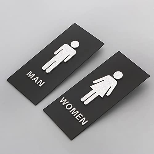 Toilettenschild, Acrylic Bathroom Door Decor Sign, Men's and Women's 2-Pack, von hOnYbmq