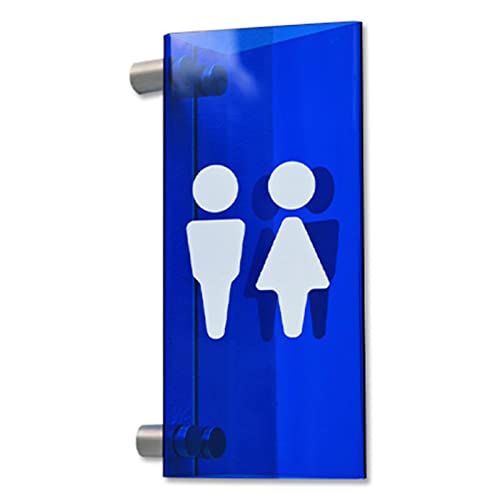 Toilettenschild, Triangular Side Hanging Double-sided Bathroom Door Signs, with Mounting Accessories von hOnYbmq