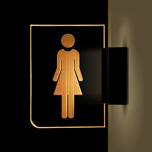 Toilettenschild, Wall Mount Double-sided Luminous Toilet Sign,Acrylic Surface and Metal Base von hOnYbmq