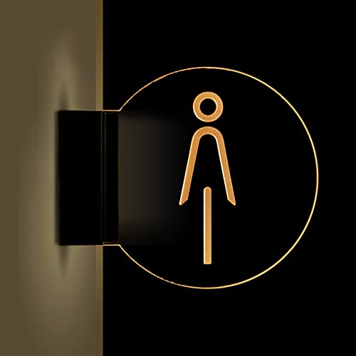 Toilettenschild, Wall Mount Double-sided Luminous Toilet Sign,Acrylic Surface and Metal Base von hOnYbmq