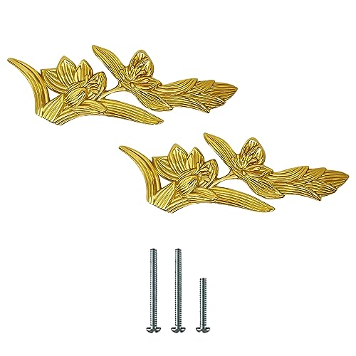 hOnYbmq Cabinet Pulls, Gold Blume Schrank Hardware for Schrank Schublade Griffe Kommode Zieht Möbel von hOnYbmq