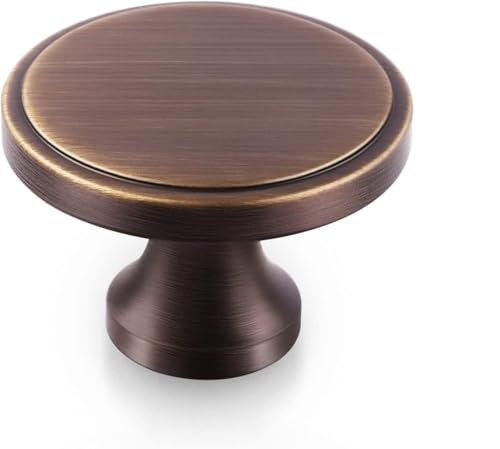 hOnYbmq Cabinet Pulls, Küchenknöpfe Messing Massiv Runde Schublade Gebürstet Kupfer Farbe Kommode von hOnYbmq