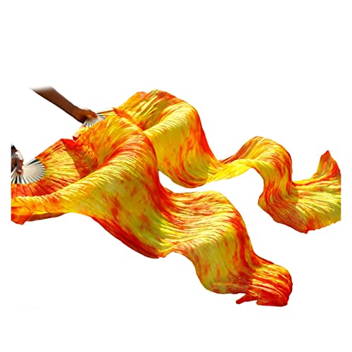 hOnYbmq Faux Silk Bamboo Long Fans, 1 Paar Bambusrippen-Seidenfächer in klassischer Größe, Tanz-Performance-Requisiten von hOnYbmq